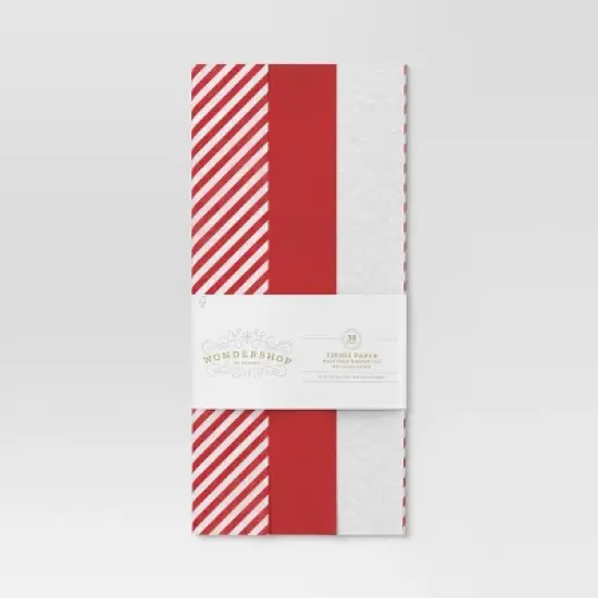 30ct Christmas Tissue Paper Red/White - Wondershop&trade; image {2}