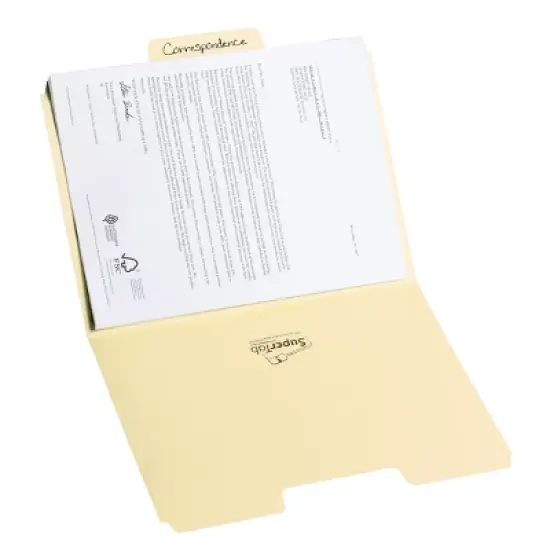 Smead SuperTab File Folder, Oversized 1/3-Cut Tab, Letter Size, Manila, 100 Per Box (10301) image {2}