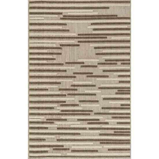 nuLOOM Shana Neutral Striped Indoor/Outdoor Patio Area Rug image {10}