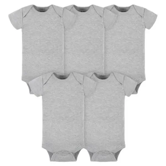 Onesies&reg; Brand Baby Neutral Solid Gray Bodysuits, 5-pack image {6}
