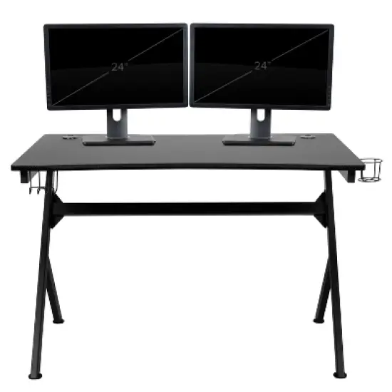 Flash Furniture Gaming Desk and Racing Chair Set with Cup Holder, Headphone Hook & 2 Wire Management Holes image {7}