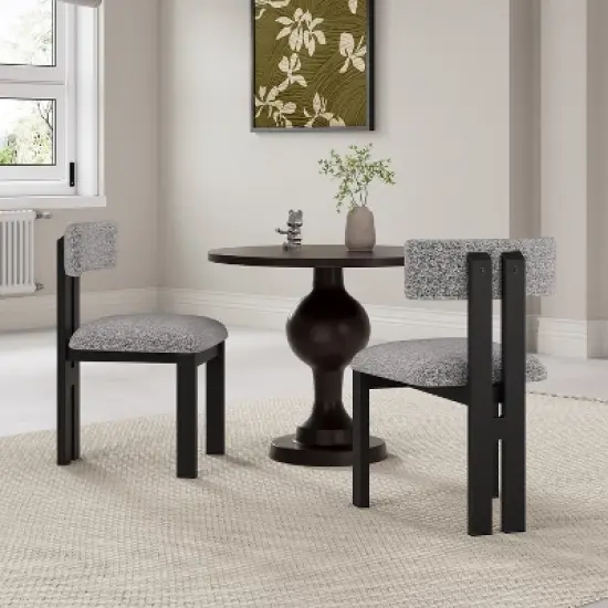 Christopher Knight Home Astura Iron Frame Upholstered Dining Chairs (Set of 2) image {11}