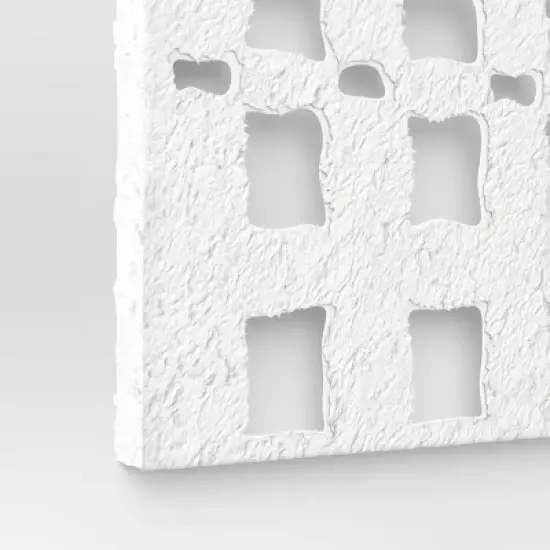30" x 22" Metal and Paper Pulp Geometric Wall Sculpture Off-White - Threshold&trade; image {3}