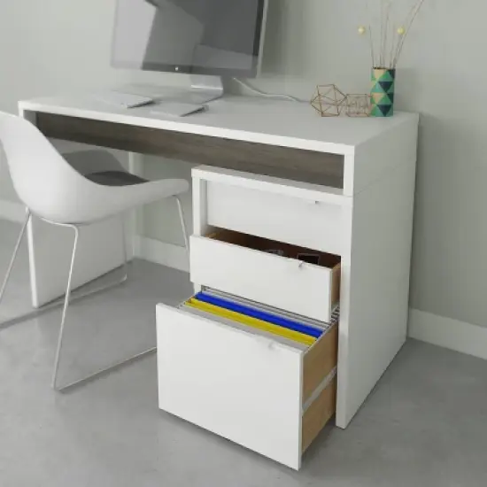 2pc Chrono Home Office Set with File Cabinet - Nexera image {1}