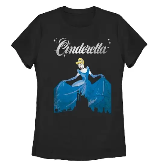 Women's Cinderella Dress Silhouette T-Shirt image {2}