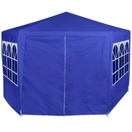 vidaXL Gazebo Blue 100% PE fabric 6.6x6.6 ft Foldable Gazebo image {2}
