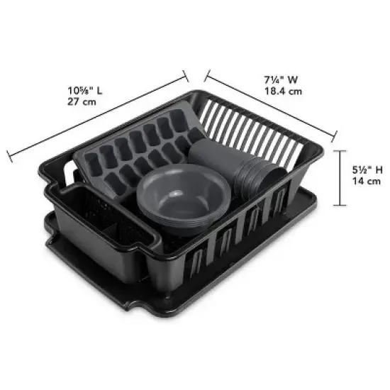 12-Piece Kitchen Set &uml;C Sink Set, Bowls, Tumblers & Ice Cube Trays, BPA-Free, Black image {1}