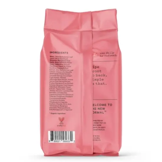 The Honey Pot Bergamot Rose Wipes - 30ct image {1}