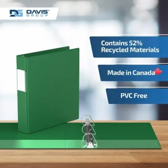 Davis Group 6pk 1.5" Premium Economy Angled D-Ring Binder Green: Hard Cover, 350 Sheet Capacity, 2 Pockets, Polypropylene image {6}