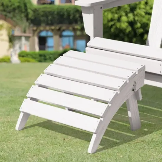 Hyleory HDPE Foldable Outdoor Folding Ottoman Patio Footrest for Adirondack Chairs image {17}