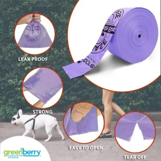 Greenbone Bio Base 300- Count Waste Bag Roll in Box Dispenser - Lavendar or Unscented image {4}