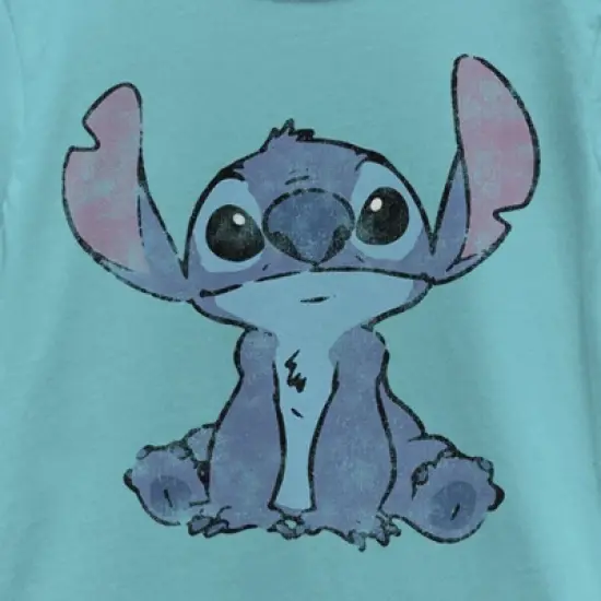 Girl's Lilo & Stitch Distressed and Fluffy Stitch Ears T-Shirt image {1}