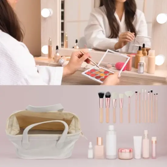 Unique Bargains Large Capacity Makeup Bag 1 Pc image {1}