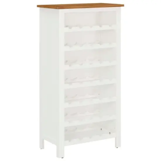 vidaXL Modern Wine Cabinet - Spacious Wooden Storage for Wine Enthusiast - Solid Oak and Acacia Wood Construction - Holds 35 Bottles image {1}