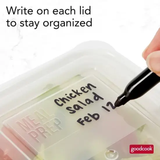 GoodCook Meal Prep 3 Compartment Rectangle Containers + Lids - 4Cups - 20pcs/10ct - White image {7}