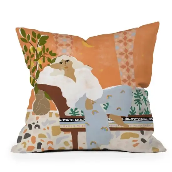 Alja Horvat There Is Always Sunshine Outdoor Throw Pillow Orange - Deny Designs image {4}
