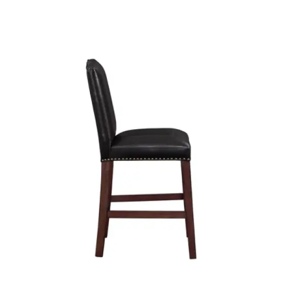 Carteret Brown Leather Counter Stool in Espresso - Comfort Pointe  image {8}
