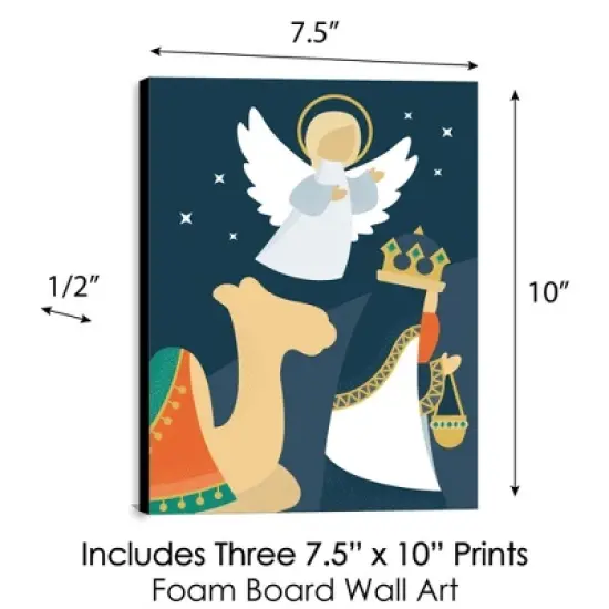 Big Dot of Happiness Holy Nativity - Religious Nursery Wall Art and Manger Scene Christmas Room Decor - 7.5 x 10 inches - Set of 3 Prints image {3}