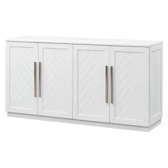60" Storage Buffet Sideboard with Adjustable Shelves and Silver Handles - ModernLuxe image {6}
