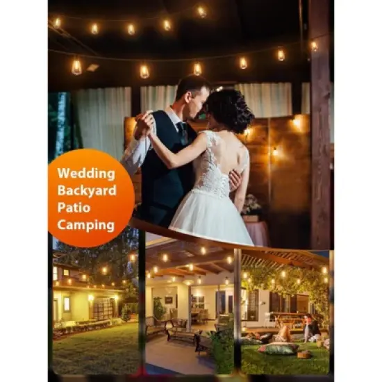 Itopfox Outdoor String Lights, Waterproof Patio Lights with 45+3 Shatterproof Dimmable LED Bulbs, Connectable for Backyard Garden image {6}