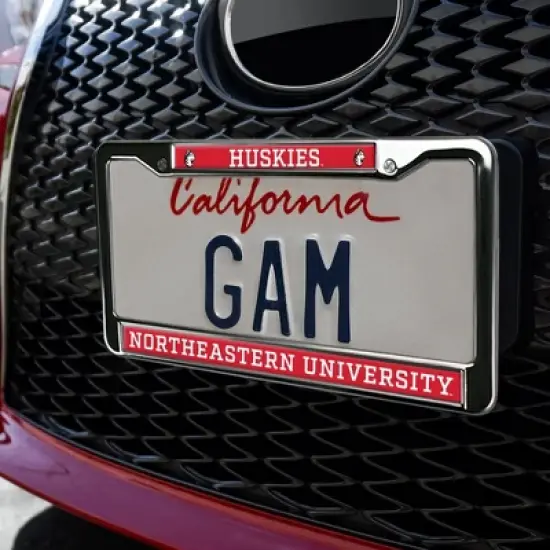 Northeastern University Mascot Full Size Standard License Plate Metal Frame image {2}
