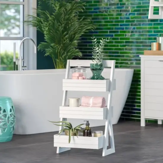 Three Shelf Storage Caddy White - RiverRidge Home image {1}