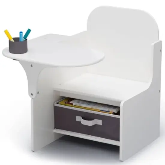 Delta Children MySize Chair Desk with Storage Bin - White image {2}