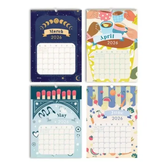 Blue Sky 12"x17" 2025-2026 Monthly Wall Calendar Tinned Assorted image {5}