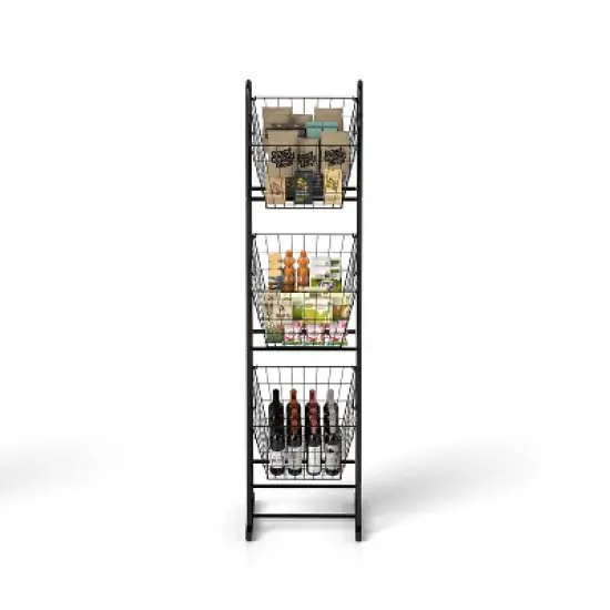 Chery Life 3-Tier Kitchen Storage Basket , Freestanding Metal Wire Rack for Fruit, Vegetables, Pantry Items image {5}