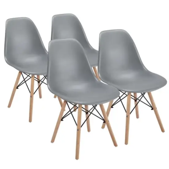 Yaheetech Modern Dining Chairs with Natural Beech Wood Set of 4 image {11}