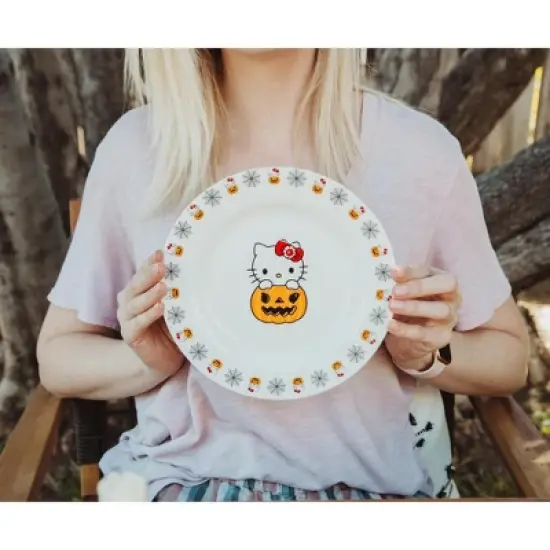 Silver Buffalo Sanrio Hello Kitty Pumpkin Boo 8-Inch Ceramic Dinner Plate image {4}
