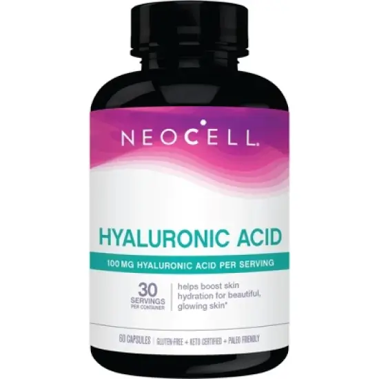 NeoCell Hyaluronic Acid Supplement, Gluten Free, 100 mg, 60 Capsules image {3}