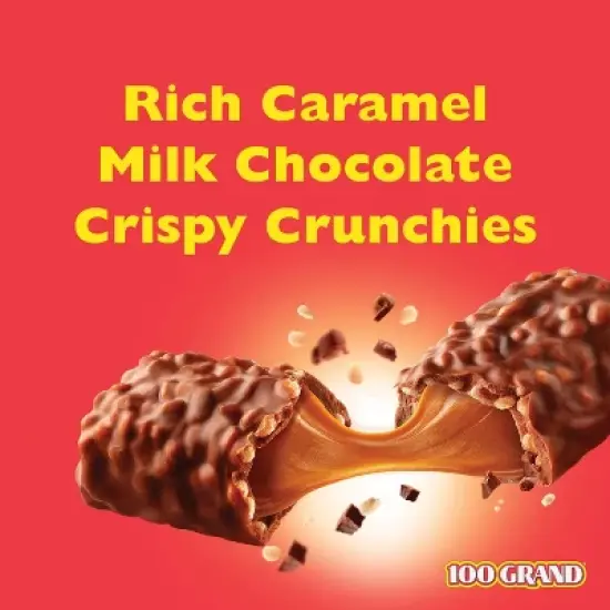 100 Grand 1/2/3/4 LB Original Fun Size Caramel & Crispy Rice & Milk Chocolate Bulk Packaging - Great for Schools, Offices, Home & More! image {3}