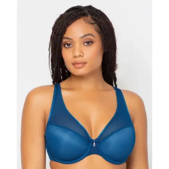 Curvy Couture Women's Sheer Mesh Plunge T-shirt Bra image {15}