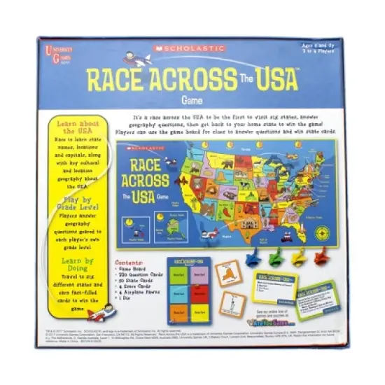 University Games Race Across the USA Scholastic Board Game: Educational Focus Geography, 2-4 Players, 30-Minute Play image {6}