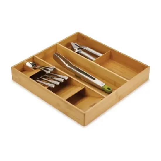Joseph Joseph DrawerStore Bamboo Cutlery Utensil and Gadget Organizer: In-Drawer Silverware & Utensil Holder, Light Brown image {2}