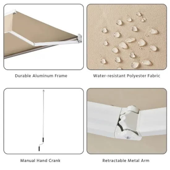 Yaheetech Patio Awning Adjustable Retractable Canopy Cover image {3}