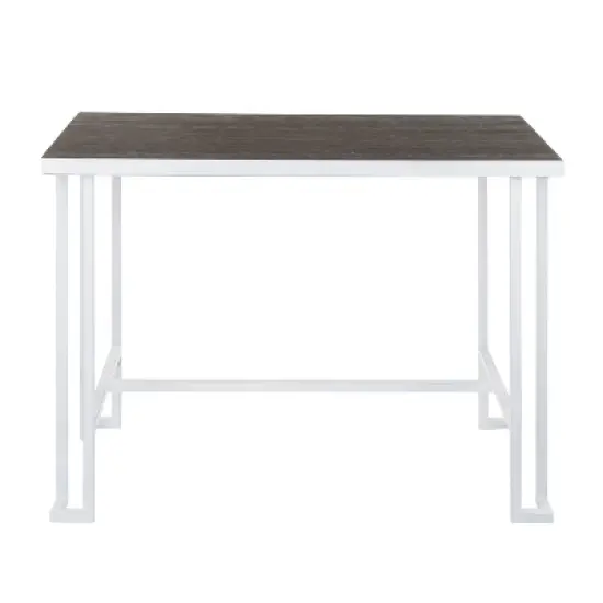 Roman Industrial Counter Height Dining Table Vintage White/Espresso - LumiSource image {3}