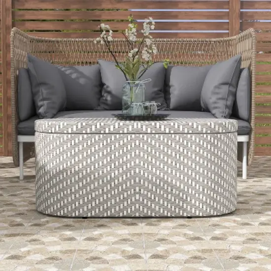 3pc Willa Aluminum & Wicker Patio Conversation Set - miBasics
 image {3}