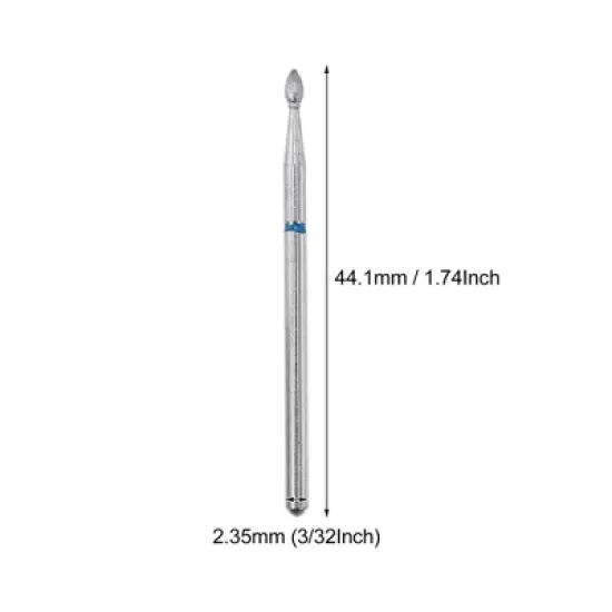 Unique Bargains Emery Nail Drill Bits Set for Acrylic Nails 3/32 Inch Nail Art Tools 44.1mm Length Blue 10 Pcs image {3}
