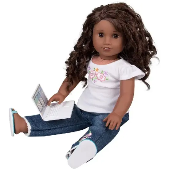 Dress Along Dolly Metal Laptop Computer with Carrying Bag for American Girl Doll image {4}