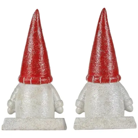 Northlight Glittered Gnome Christmas Stocking Holders - 8.25" - Set of 2 image {5}