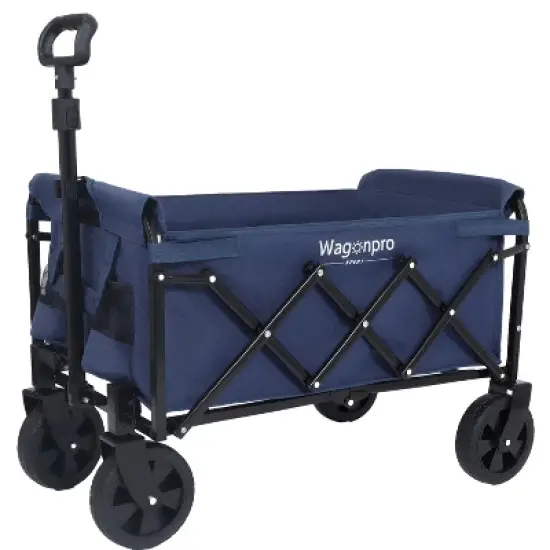 Expandable Dual-Layer Utility Wagon with 100% Extra Space - Grocery CartSupports 225lbs, Dark Blue image {3}