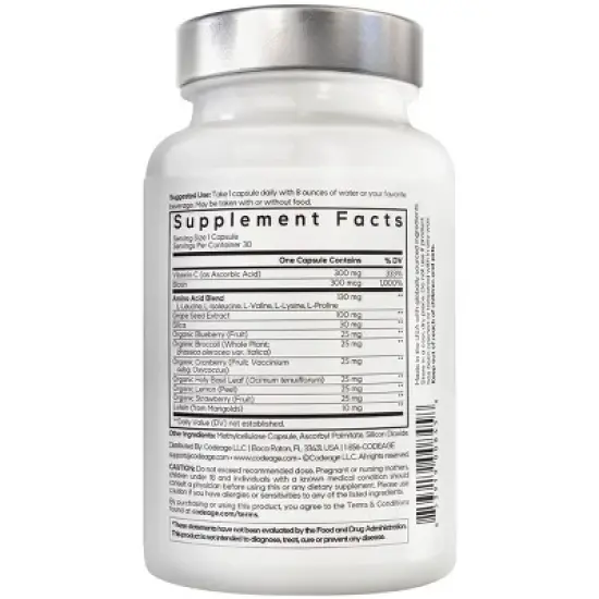 Amen Vegan Collagen Builder + Vitamin C, Biotin, Whole Foods, Beauty Supplement - 30ct image {1}