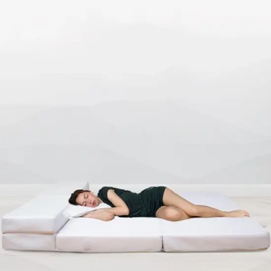 Cheer Collection 4" Four-Fold Sofa Bed with 1" Gel Infused Memory Foam image {6}