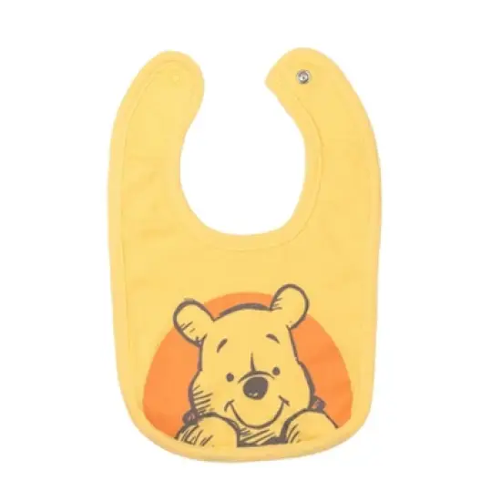Disney Winnie the Pooh Baby Bodysuit Pants Bib and Hat 4 Piece Outfit Set Newborn to Infant image {5}