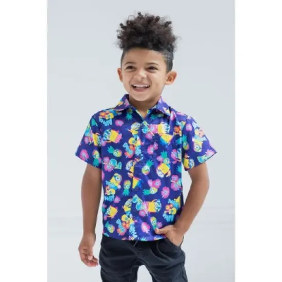 Despicable Me Minions Hawaiian Button Down Dress Shirt Matching Family Toddler to Adult  image {1}