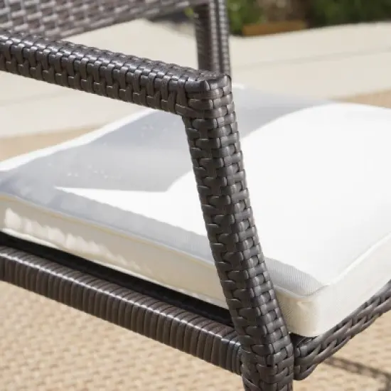 Sherman Oaks 6pc Aluminum/Wicker Patio Dining Set - Brown/White - Christopher Knight Home image {4}