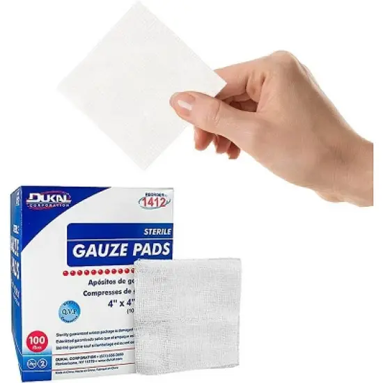 Dukal 12 Ply Gauze Sterile 4x4" Pad, 100 Count image {3}