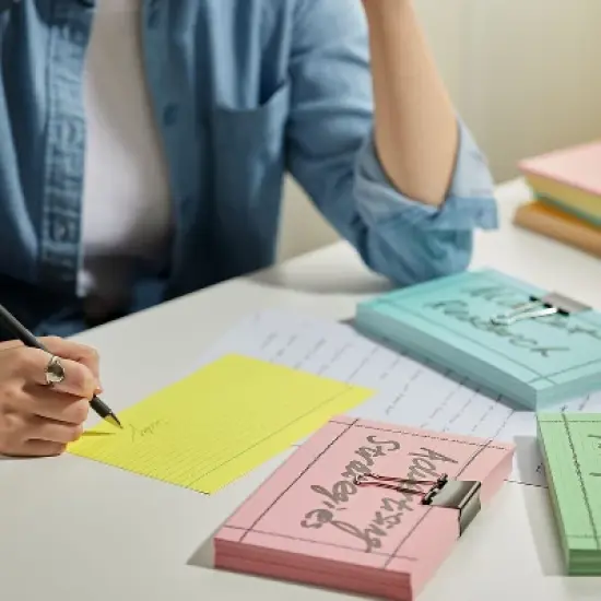 Staples 5" x 8" Line Ruled Assorted Pastel Index Cards 300/Pack (50995) TR50995 image {4}